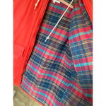 Vintage Misty Harbor Raincoat Any Weather Slicker Cherry Red Coastal Plaid Lined Photo 3