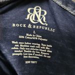 Rock & Republic Navy Festival Burnout Cutout Choker Short Sleeve Tee Size Large Photo 5