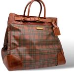 Ralph Lauren Tartan Plaid Brown Green Doctors Bag Boston Weekend Travel Suitcase Photo 6