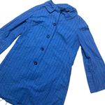 60s vintage Blue Striped Long Sleeve Mini Dress Homemade Small Photo 0