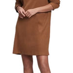 Gap  Ribbed Cowl Neck Sweater Mini Dress Women's Large Brazen Brown Cozy Knit Photo 0