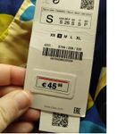 ZARA NWT Size Small Blue & Green Floral Satin Short Sleeve Belted Jumpsuit Photo 7