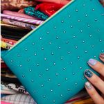 IPSY ‘100th’ Teal Studded Glam Cosmetic Bag Blue Photo 10