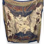 Michii moon for Sanyo oversized large animal printed art silk scarf Black Photo 2