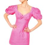 Lilly Pulitzer Women's Nilany ROMPER Size 8 Pink White Check Lined Puff Sleeve Photo 1