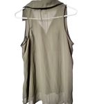 Decree  Women's Sleeveless Olive Green Button Front Lightweight Blouse Sz L Photo 5