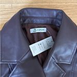 Cupshe x Jen Affleck Faux Leather Coat Off Script Size XS Purple Photo 1