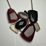 Kendra Scott Tyler Red Grey Black Etc Stone Bib Statement Necklace Gold Tone Photo 3
