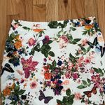 Loft Ann Taylor  pencil skirt. Size 2 White floral butterfly skirt with zipper. Photo 1