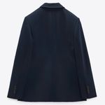 ZARA  Bloggers Fav Navy Blue Tailored Double Breasted Lapel Collar Blazer Zs S Photo 8