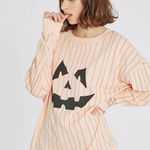Wildfox  Jack O Lantern Pumpkin Striped Road Trip Sweatshirt Photo 0