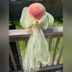 Vintage Kentucky Derby Hat Floral With Train Yellow Photo 1