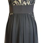 Tahari  Black Lace Inset Formal Maxi Dress 5250M331 Womens 6 Bridesmaid Black Tie Photo 9