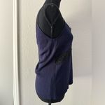 ZARA NEW  Knit Lace V Neck Camisole Navy Blue Tank Blouse Top S M Photo 2