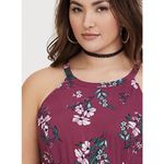 Torrid  Berry Pink Floral Challis High Neck Hi Lo Sleeveless Pockets Dress‎ 1X Photo 1