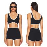 NWT Montce Binded Terry Rib Kim Variation Bikini Top Size Small Black Photo 1