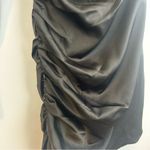 Lulus NWT Happy Hour Chic Black Satin Ruched One-Shoulder Mini Dress Size XS Photo 6