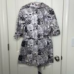 Vertigo Paris women’s gray cream peacoat belted half sleeve coat medium Photo 3