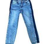 Cello Blue Side Stripe Straight Leg Crop Jeans Sz 7 Photo 0