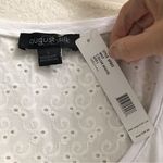 August Silk  white eyelet scoop neck tank top L Photo 4