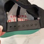 Vintage 80s Chicago Bulls Hat Snap Back Trucker Black Red Photo 6