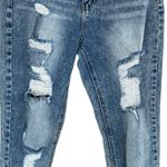 Tinseltown  JRS SZ 7 Jeans High-Rise Zip-Fly Distressed Frayed Hems Medium Wash Photo 2
