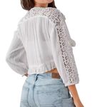 American Eagle NWT White Tie Front Crochet Crop Top Size Large Photo 1