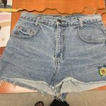 Paris Blues Vintage Medium Wash | 90s Embroidered Daisy Dukes Size 30 Hot Pants Jean Denim Photo 8