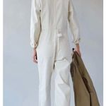 Caron Callahan NWT Fincher Small Ivory Cream Jumpsuit Utility Cotton Flightsuit Tan Photo 9