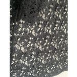 Eileen Fisher  Womens Medium Black Wool Open Knit Cardigan Sweater Photo 3