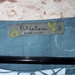 Chalet et Ceci Linen Lagenlook Geometric Print Top Size Small Blue Photo 5
