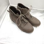 Shimmer by‎ EDL women's ankle lace up side zip boots 8M Tan Size 8 Photo 5