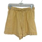 Uniqlo Linen Cotton Pull-On High Waisted Shorts in Yellow - Size M Photo 0