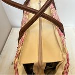 Falls Creek NWOT Cream & Pink Straw Tote Bag One Size Beach Everyday Purse Photo 5