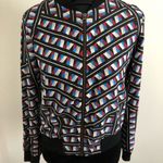 Three Eighty Two Women's Geometric Print Bomber Jacket XS, NWT, Black Multicolor Photo 2