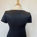 Liz Claiborne Vintage 90s Night Solid Black Satin Beaded Full Length Dr… Photo 2