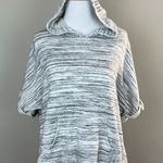 Dolan Left Coast Hoodie Sweatshirt Top M Gray Short Sleeve Dolman Frayed Trim Size M Photo 0