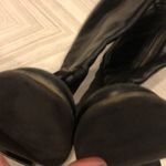 Tory Burch  Tall Black Leather Boots w Silver Hardware - Size 6 Photo 5