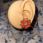 Orange Sunflower Earrings Photo 2