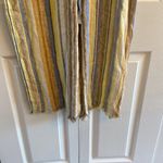 Drew  lemon cole linen yellow striped jumpsuit raw hem size M‎ Photo 5