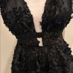 Day + Moon black textured bubble hem mini dress Sz M Size M Photo 3