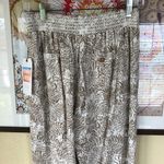 Cali 1850 SMALL NEW  Women's Beige Palm Leaf Linen Blend Pant Photo 12