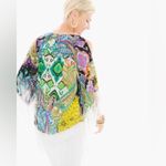 Chico's Chico’s Retro Paisley Fringe Tunic Boho Style Sz 1 Photo 2
