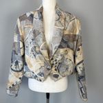 Rhonda Stark Vintage Boho Western Cropped Jacket Size L Neutral Patchwork Cotton Size L Photo 1