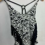 Zebra Print Fringe Women's swimsuit size XS Photo 1