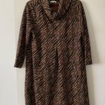 Tyler Boe Kim Cowl Neck Sweater Dress Tiger Print | M Size M Photo 1