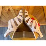 dexflex comfort  Block Heel Sandals Faux Suede Open Toe NWT Shoes Size 11 Read Photo 5