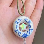 Handmade flower porcelain donut unique boho fairy whimsical necklace💐⭐️💧 Photo 2