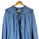 Maeve Anthropologie Cambray Ruffle Top Womens S Blue Boho Western Cottagecore Photo 4