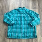 L.L. Bean Teal Plaid Fleece Lined Button Photo 1